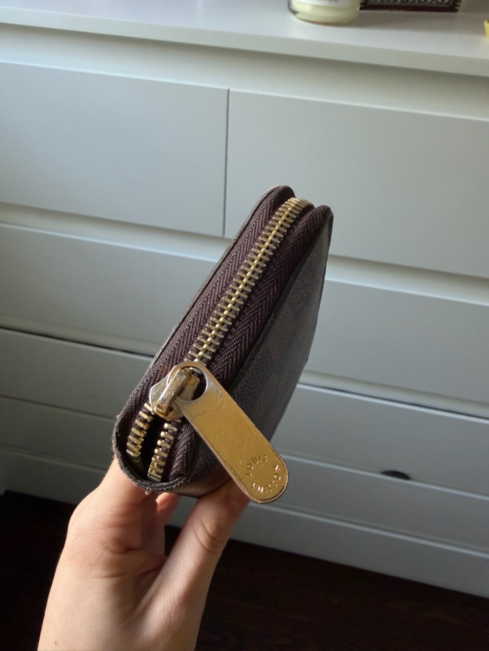 Louis Vuitton Brown Checkered Zip-Around Wallet - Picture 3 of 4